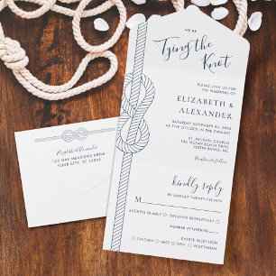 Nautisches Knotenbinden Seil Hochzeit All In One Einladung