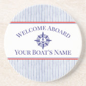 Nautisches Kompassrosen-Boot-Name-Sandstein-Geträn Getränkeuntersetzer (Vorne)