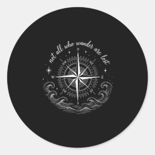 Nautisches Kompassrosendesign mit Inspiration Runder Aufkleber