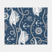 Nautisches Kreuzfahrt nahtloses Muster Fleecedecke (Vorderseite (Horizontal))