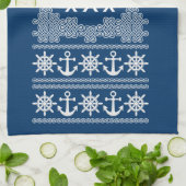Nautisches Küchentuch auf Monogramm (Gefaltet)