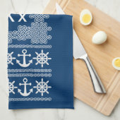 Nautisches Küchentuch auf Monogramm (Viertel Falte)