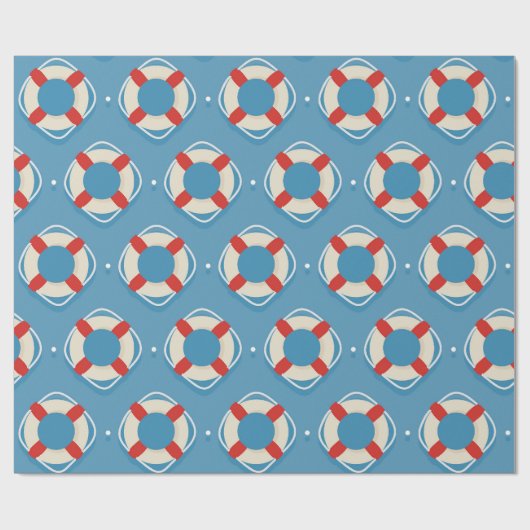 Nautisches Lebensmuster Geschenkpapier (Flach)