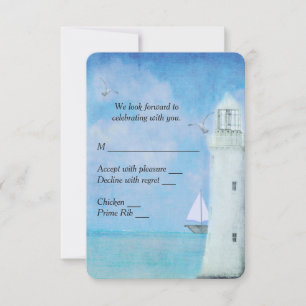 Nautisches Leuchtturm-RSVP RSVP Karte