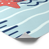 Nautisches Leuchtturm- und Seestern-Wachstumsdiagr Poster (Ecke)