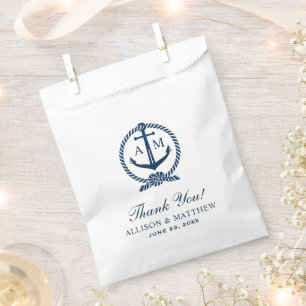 Nautisches Marine-Anker-Monogramm-Dankeschön-Hochz Geschenktütchen