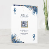 Nautisches Marine-Monogramm-Et-Zeichen QR-Code-Hoc Einladung (Rückseite)