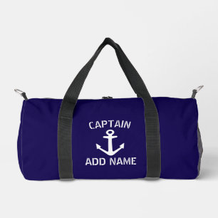 Nautisches marineblaues und weißes Bootsanker-Logo Duffle Bag