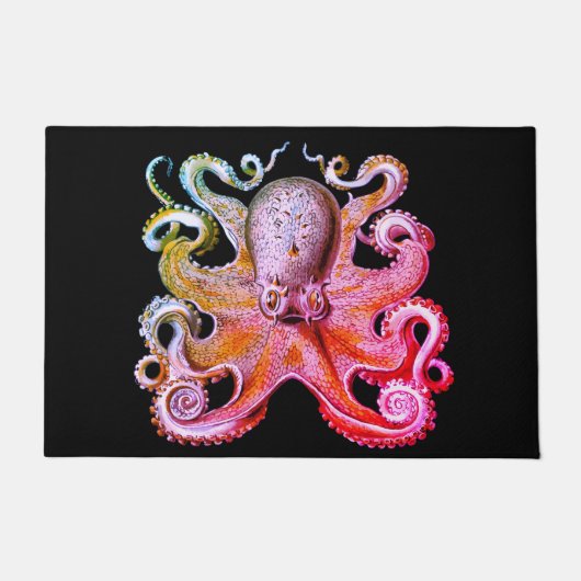 Nautisches Meer Octopus Dekoration Fußmatte (Vorderseite)