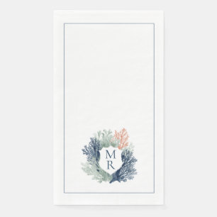 Nautisches Monogramm Ozean Strand Yacht Marine Serviette