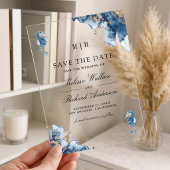 Nautisches Monogramm-Seepferdchen-Hochzeit-Save-th Acryleinladungen
