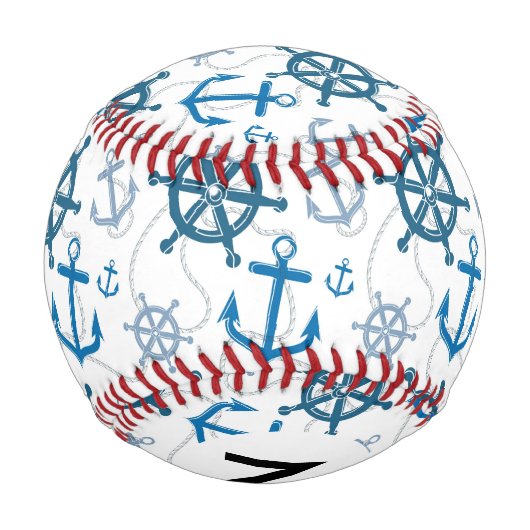 Nautisches Muster Baseball (Rückseite)