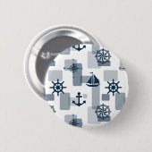 Nautisches Muster Button (Vorne & Hinten)