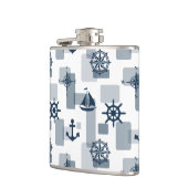 Nautisches Muster Flachmann (Links)