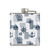 Nautisches Muster Flachmann (Rückseite)