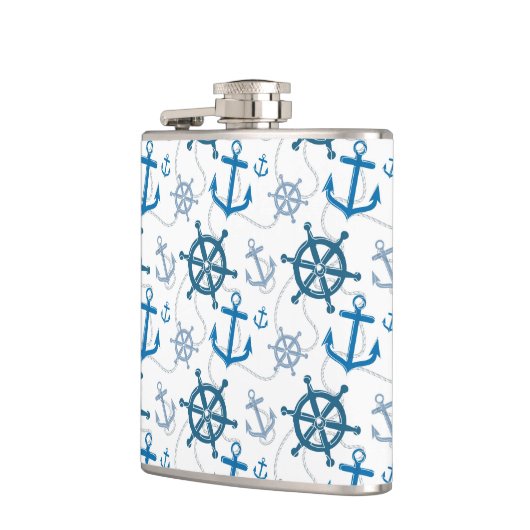 Nautisches Muster Flachmann (Links)