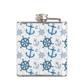 Nautisches Muster Flachmann (Rückseite)