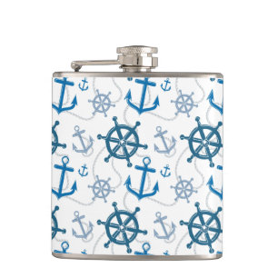 Nautisches Muster Flachmann