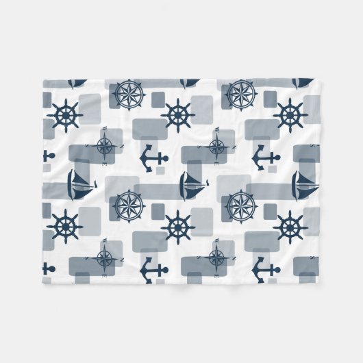 Nautisches Muster Fleecedecke (Vorderseite (Horizontal))