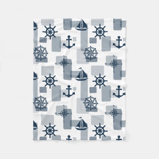 Nautisches Muster Fleecedecke (Vorderseite)