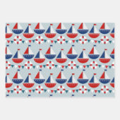 Nautisches Muster für Kinder Geschenkpapier Set (Vorderseite)