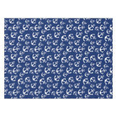 Nautisches Muster für Navy Blue und White Anchors Tischdecke (Vorderseite (Horizontal))