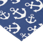 Nautisches Muster für Navy Blue und White Anchors Tischdecke (Schrägansicht)