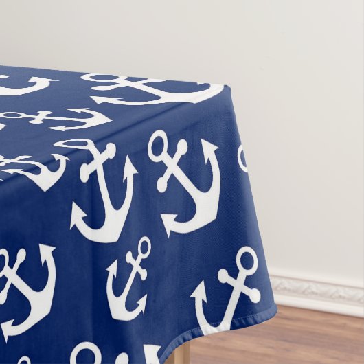 Nautisches Muster für Navy Blue und White Anchors Tischdecke (Beispiel)