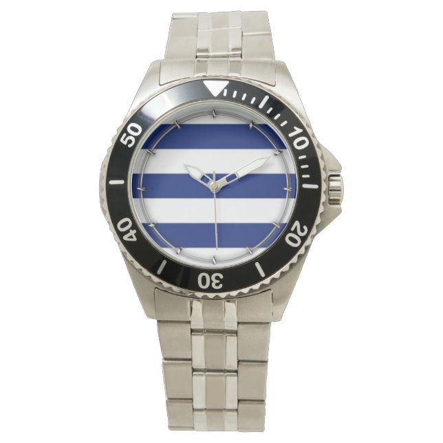 Nautisches Muster für Navy Stripes Armbanduhr (Vorderseite)