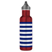 Nautisches Muster für Navy Stripes Edelstahlflasche (Rechts)