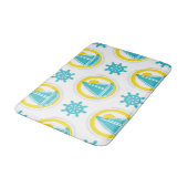 Nautisches Muster für Segelboote Badematte (Schrägansicht)