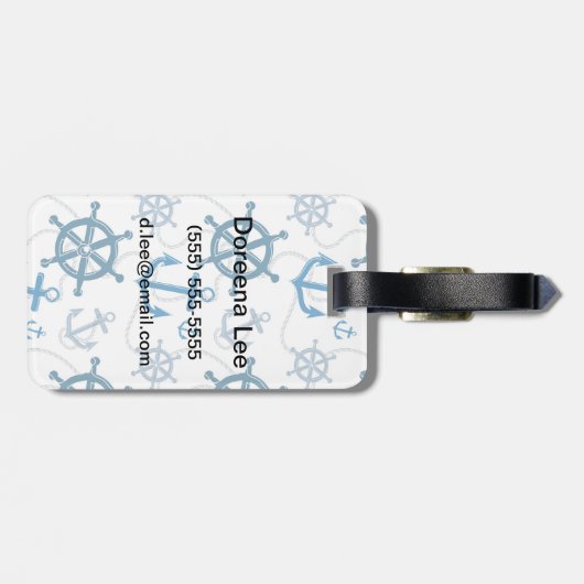 Nautisches Muster Gepäckanhänger (Rückseite horizontal)