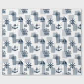 Nautisches Muster Geschenkpapier (Flach)