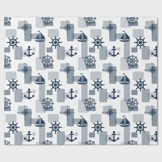 Nautisches Muster Geschenkpapier (Flach)