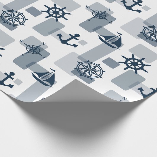 Nautisches Muster Geschenkpapier (Ecke)
