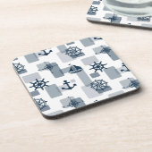 Nautisches Muster Getränkeuntersetzer (Linke Seite)