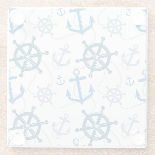 Nautisches Muster Glasuntersetzer (Rückseite)