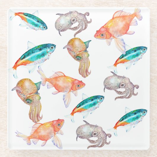 Nautisches Muster Glasuntersetzer (Vorderseite)