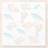 Nautisches Muster Glasuntersetzer (Rückseite)