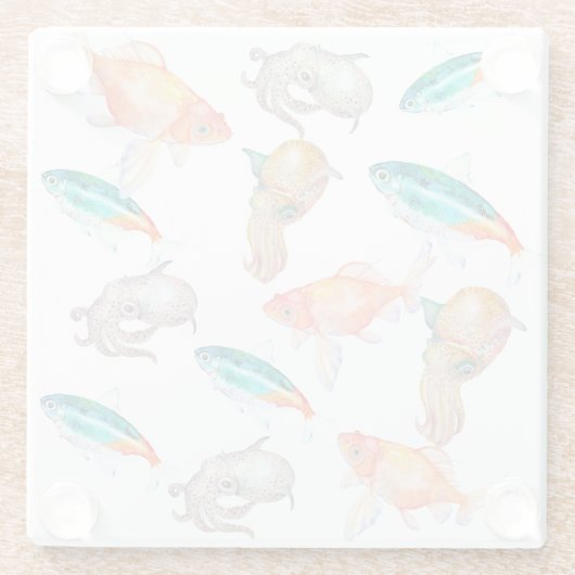 Nautisches Muster Glasuntersetzer (Rückseite)