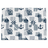 Nautisches Muster Große Geschenktüte (Vorderseite)