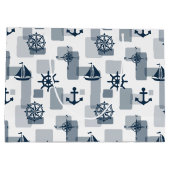 Nautisches Muster Große Geschenktüte (Rückseite)