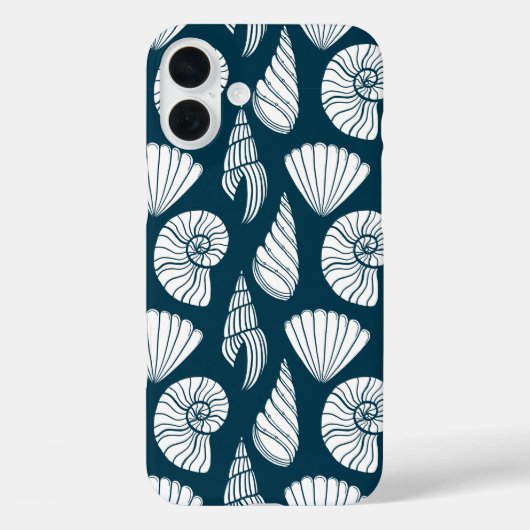 Nautisches Muster in Weiß und Marine Case-Mate iPhone Hülle (Rückseite)