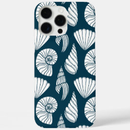 Nautisches Muster in Weiß und Marine iPhone 16 Pro Max Hülle
