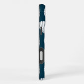 Nautisches Muster in Weiß und Marine iPhone Hülle (Rechte Seite)