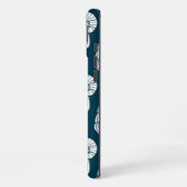 Nautisches Muster in Weiß und Marine iPhone Hülle (Linke Seite)