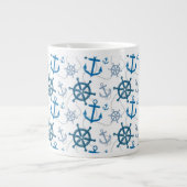 Nautisches Muster Jumbo-Tasse (Vorderseite)
