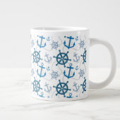 Nautisches Muster Jumbo-Tasse (Rechts)