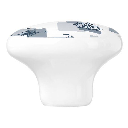 Nautisches Muster Keramikknauf (Seitenansicht)