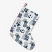 Nautisches Muster Kleiner Weihnachtsstrumpf (Vorderansicht (hängend))